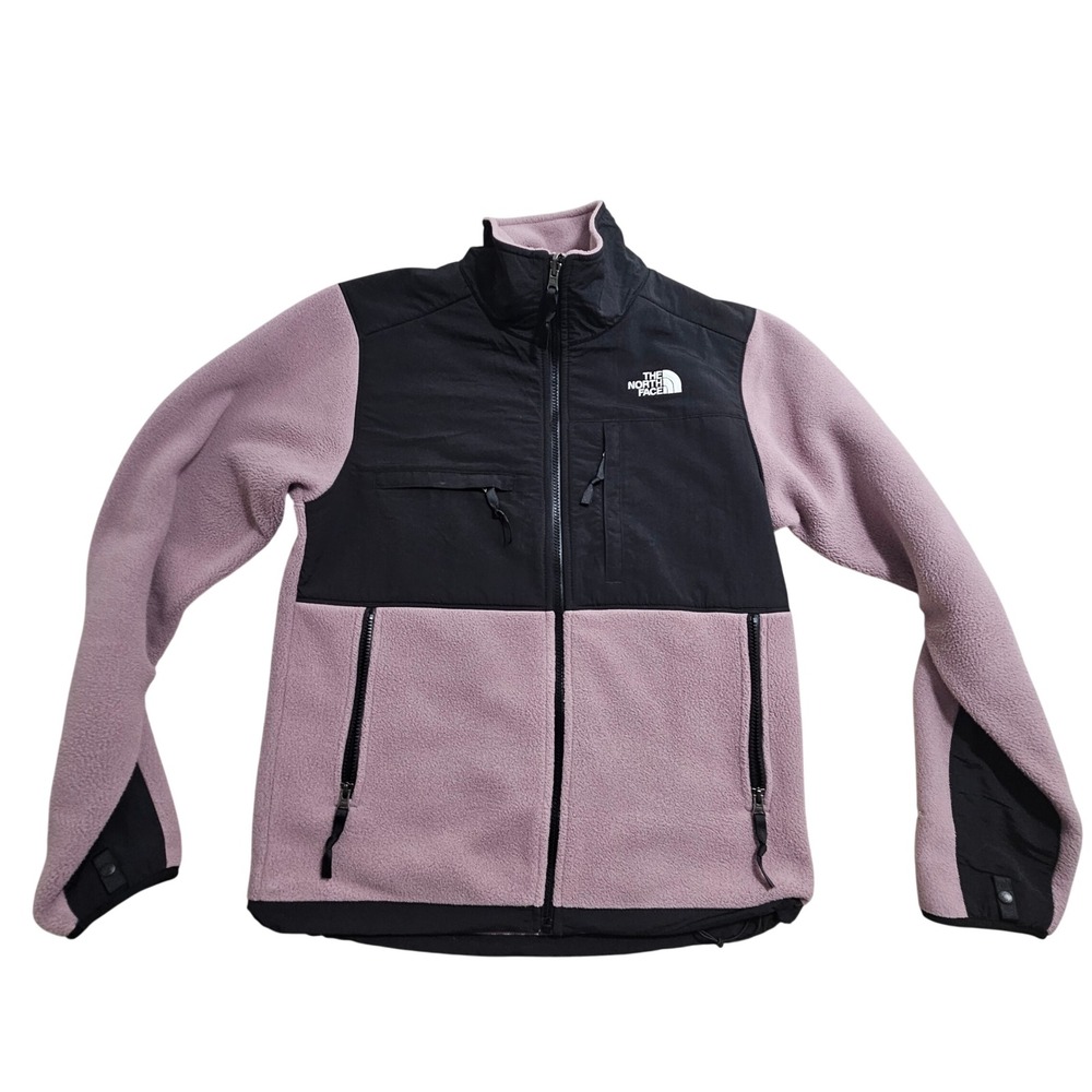 The North Face Denali Jacket Mens Small Faded Rose Black Polartec Fleece Zip